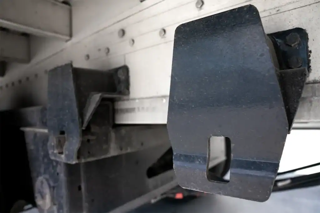 Sliding Axle on a used reitnouer flatbed semi trailer from Pedigree Truck and Trailer