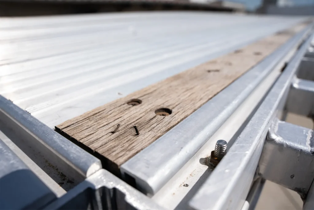 Used Reitnouer All Aluminum Stepdeck Semi Trailers with full length 3" wood nailers